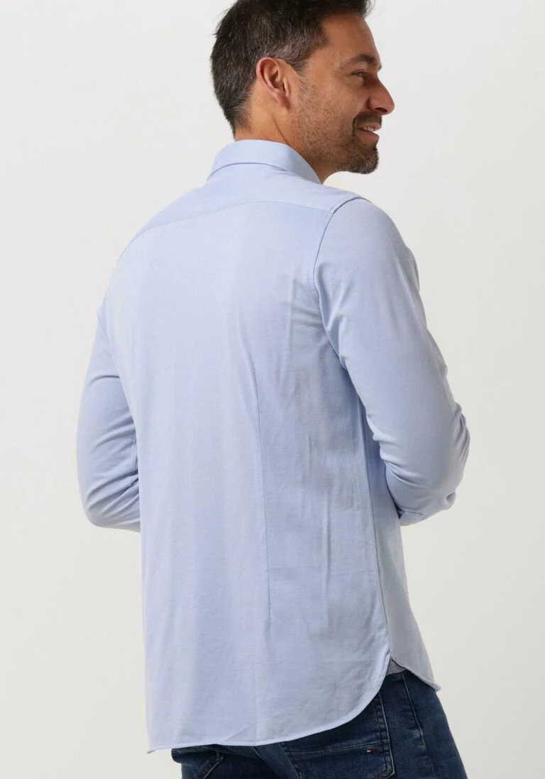 TOMMY HILFIGER blauwe tommy hilfiger klassiek overhemd 1985 knit solid sf shirt