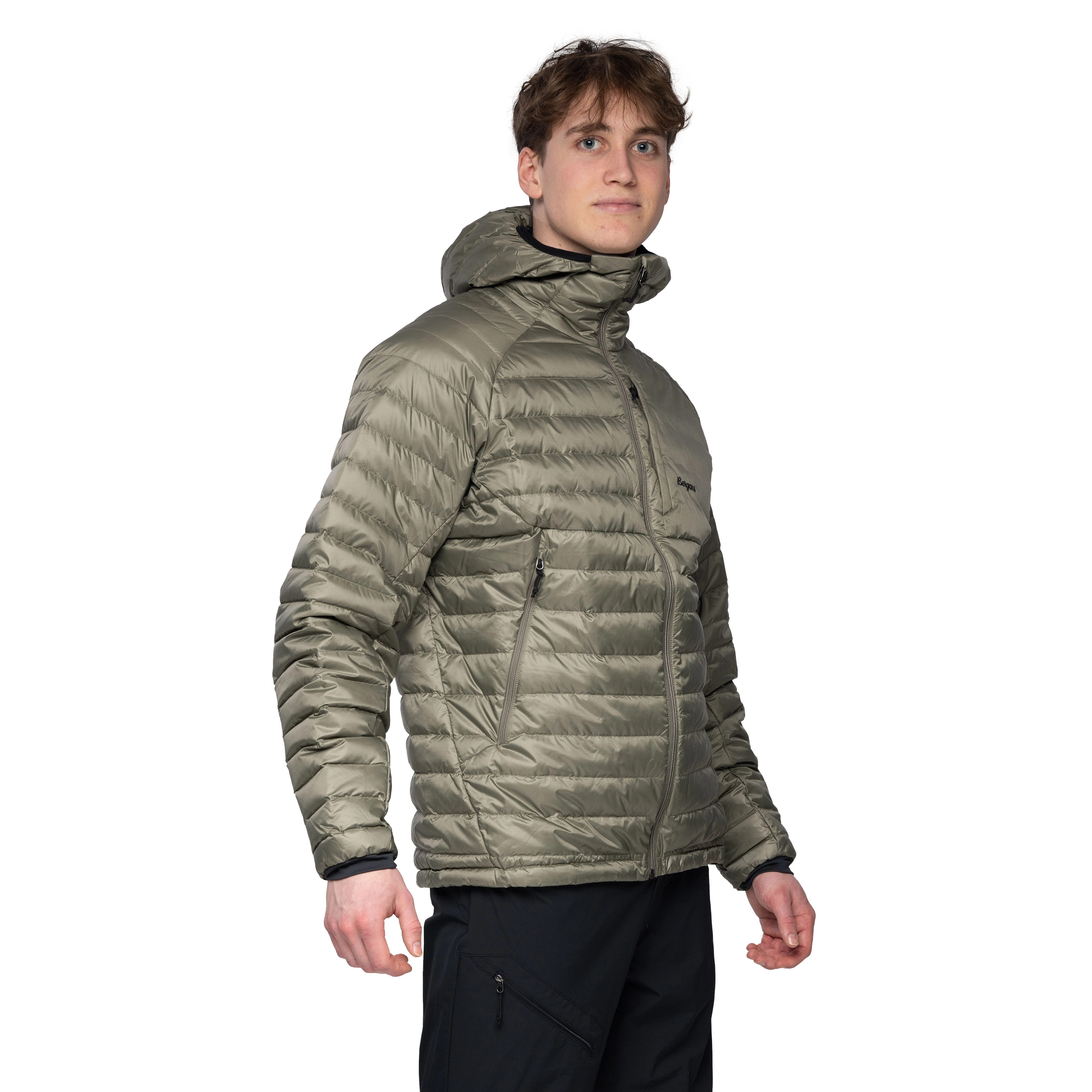 Vaagaa Light Down Jacket Hood Men Green Mud