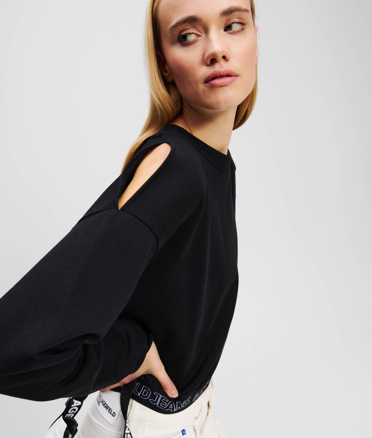 SWEAT-SHIRT ÉPAULES NUES - Noir
