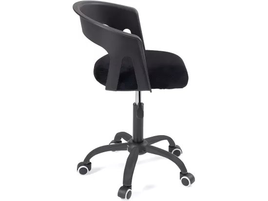 Chaise bureau roulettes accoudoir assise rembourée hauteur réglable pivotant AYA (noir)