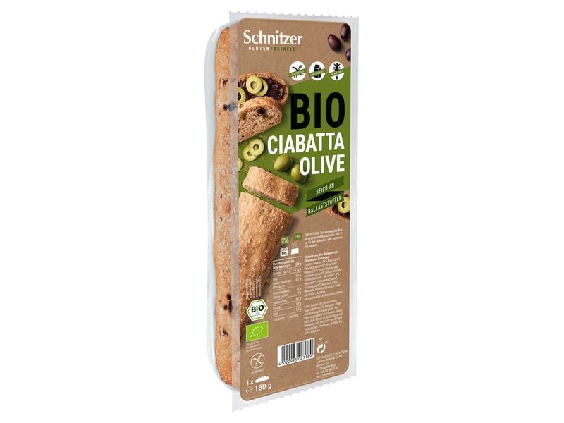 Schnitzer Bio Ciabatta  Olive glutenfrei 180 g Glutenfreie Aufbackbrote
