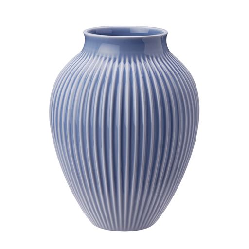 Knabstrup Riflet Vase, Lavendelblå, H27 cm