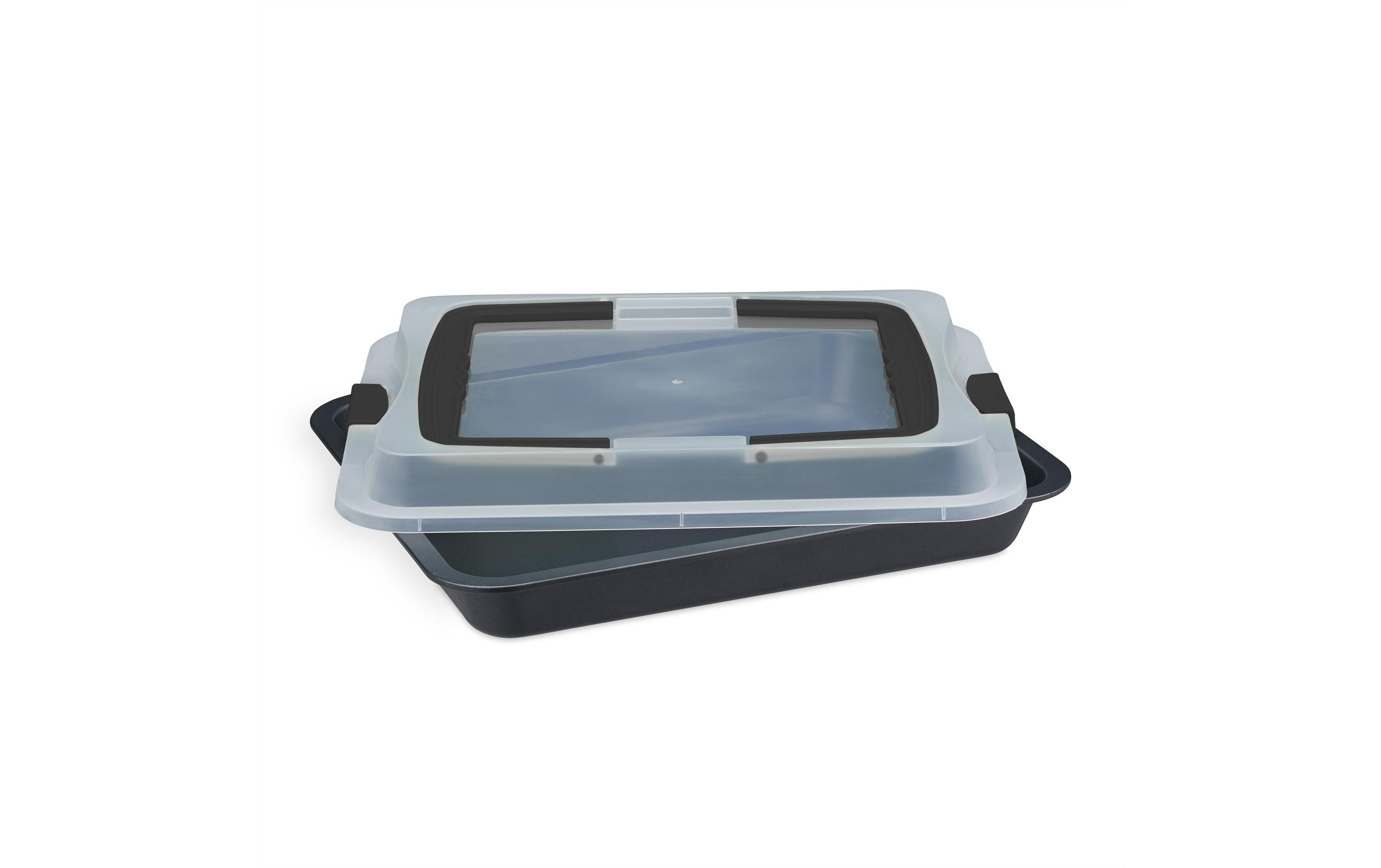 Backform eckig 40.5 cm x 32.5 cm, SchwarzPraktische Blechkuchen Transportbox