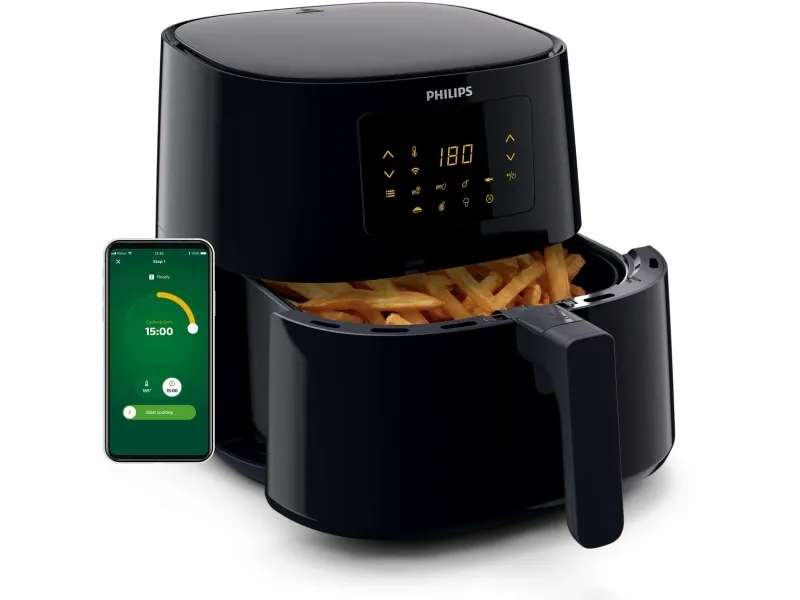 Philips Essential HD9280 Airfryer XL - Varmluftsrister - 6.2 liter - 2000 W - mørk sølv/sort