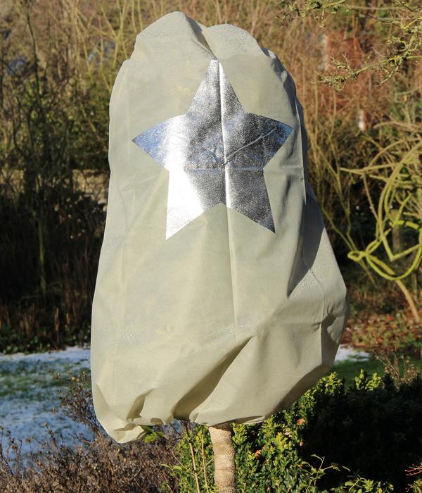 Videx Vlieshaube Stern, grau, ca. B110/H110 cm