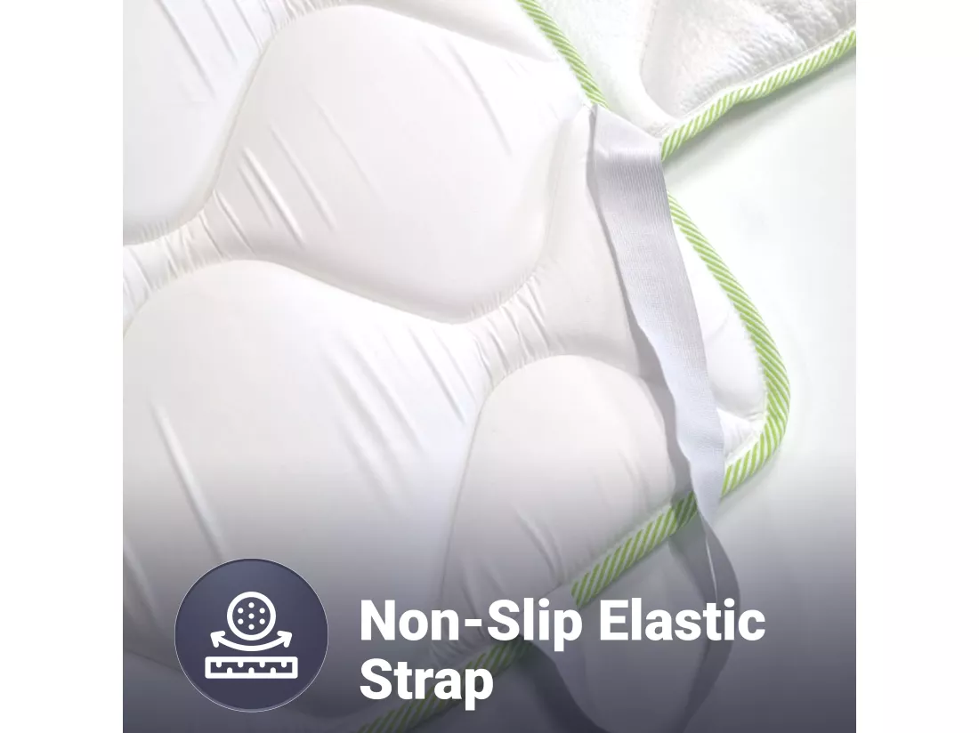 The White Stone Topper Rafraîchissant Simple avec Élastiques | Correcteur de Matelas 80 x 200 | Technologie Cooler et Propriétés Orthopédiques | Hauteur 4 cm