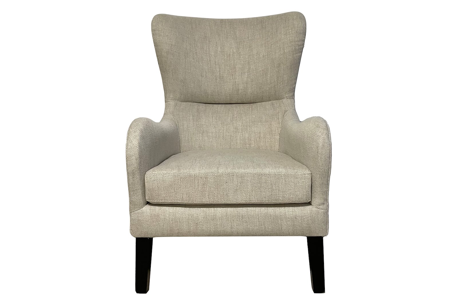 Klara stol Beige tekstil med nørkbeisede ben