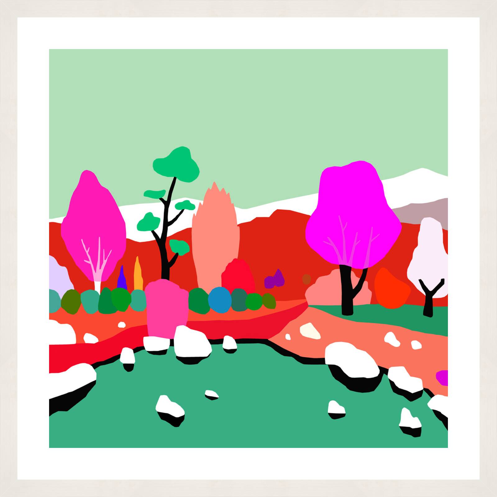 Trees by the lake by Alejos Lorenzo Vergara - Limited Edition. Edition of: 150. Signed.