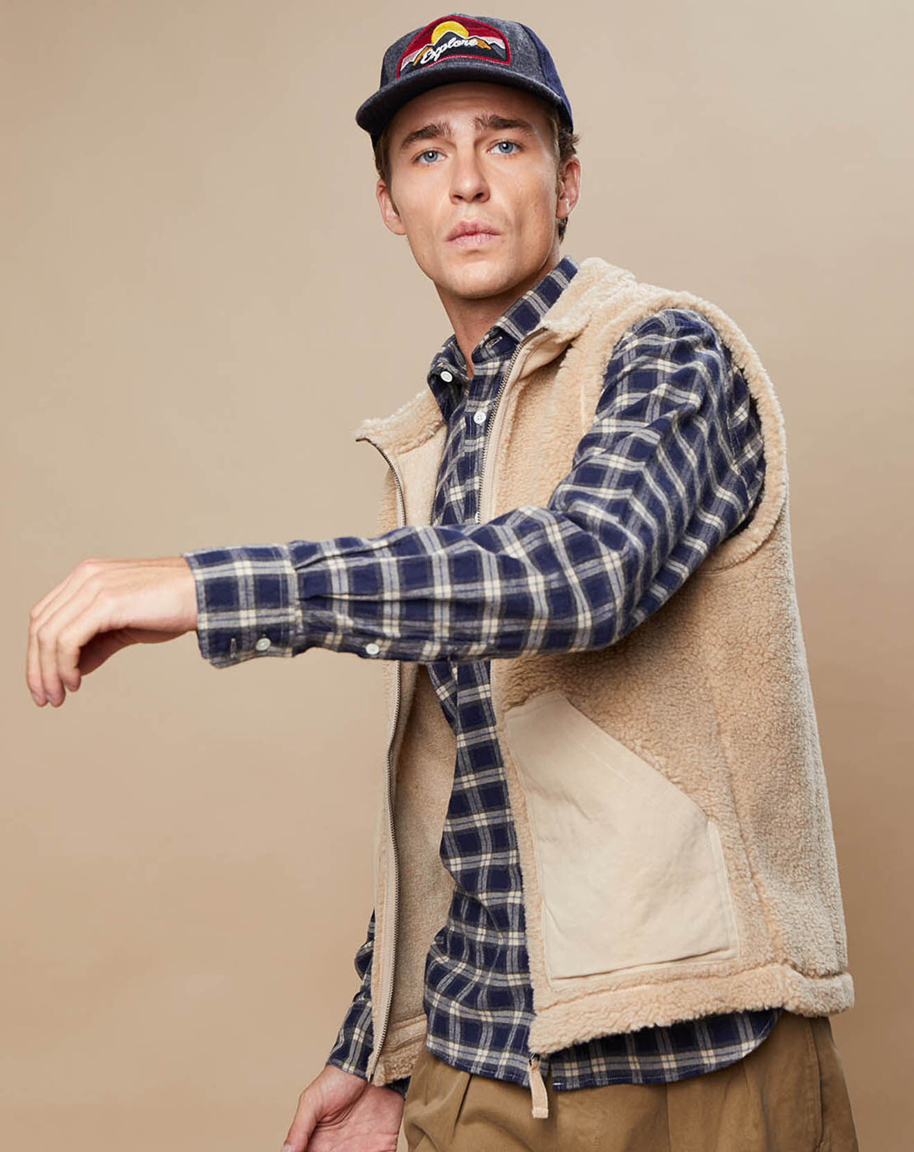 Hartford Gilet sans manches Sherpa beige