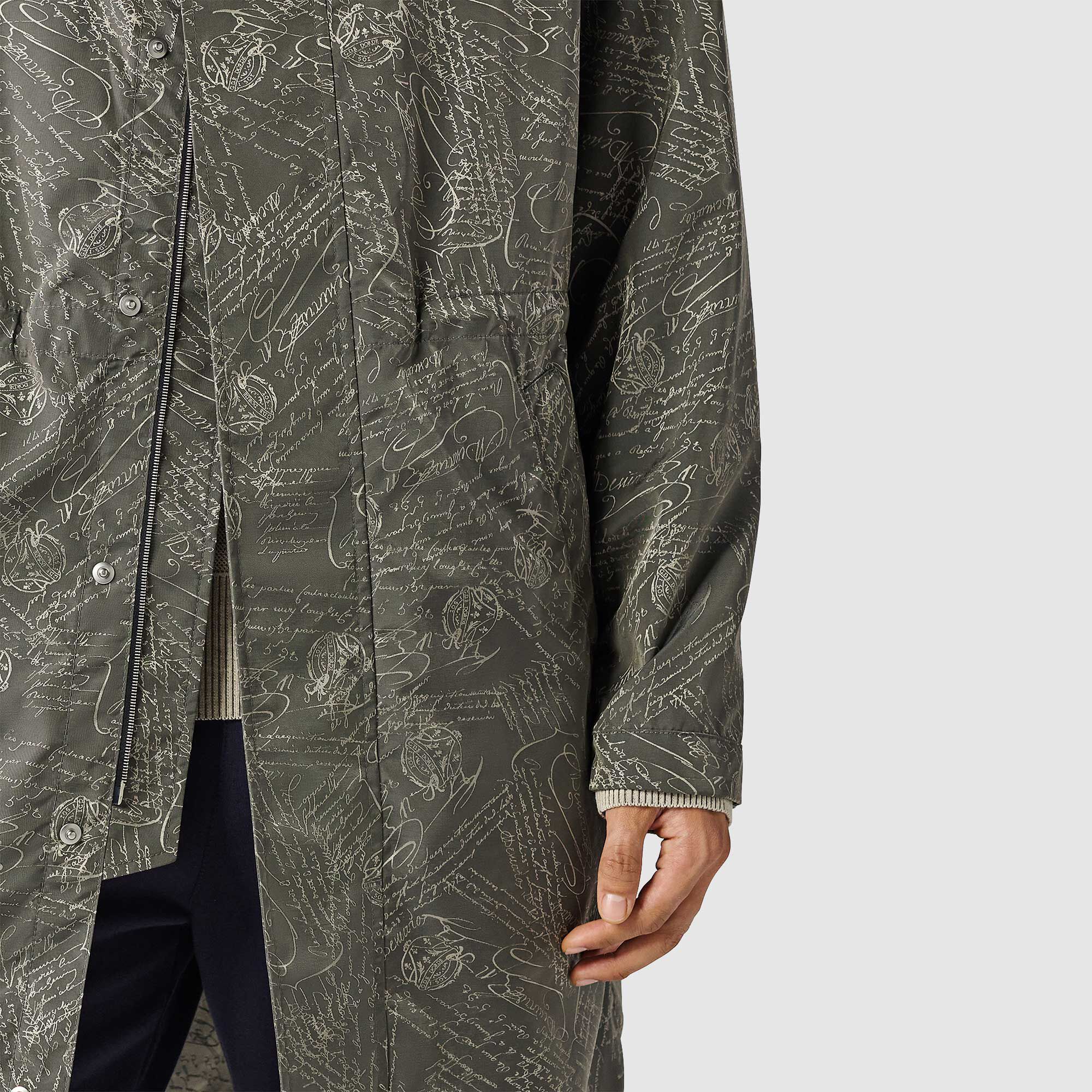 Parka Longue Et Pliable En Nylon Scritto