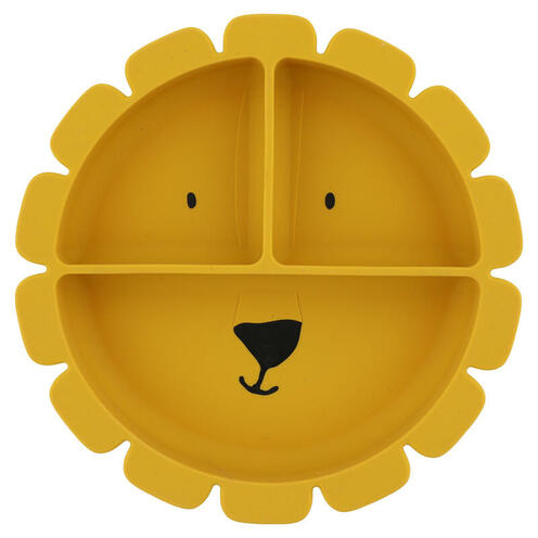 Assiette avec ventouse en silicone et compartiments Mr. Lion - Jaune - TRIXIE