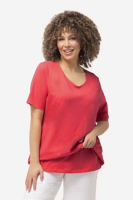 Shirt, doppellagige Vorderseite, Slim, Rundhals, Halbarm