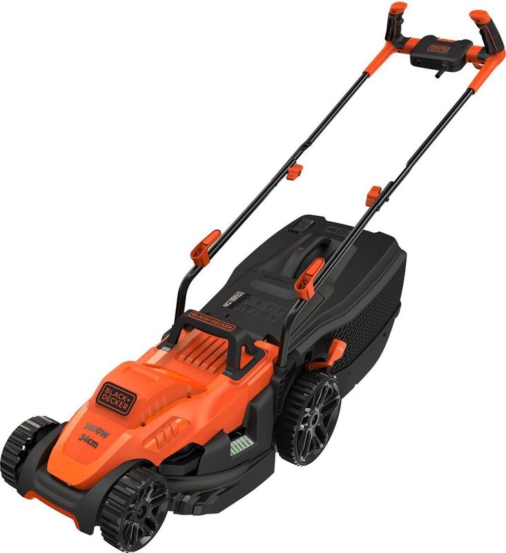 BLACK+DECKER Grasmaaier - Elektrisch - 1400 W - 34 cm Snijbreedte - Instelbare Maaihoogte