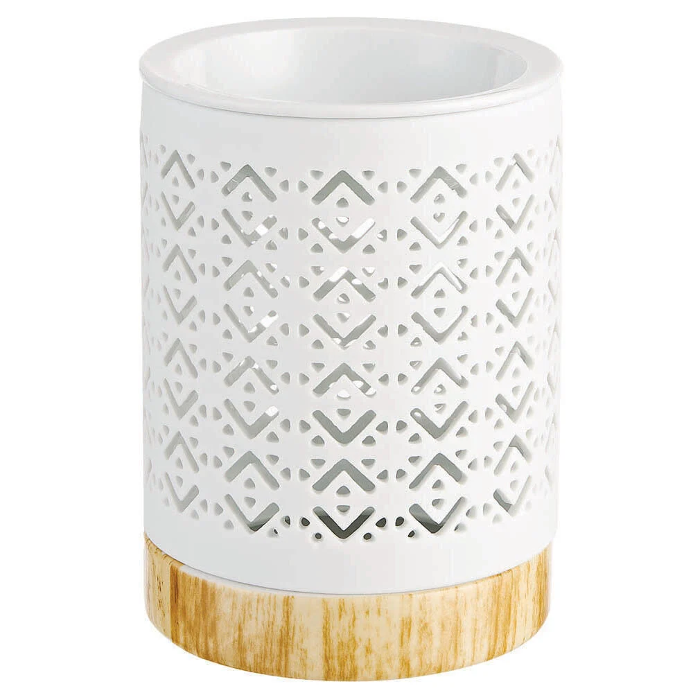 Brûle parfum Mességué socle effet bois blanc et marron