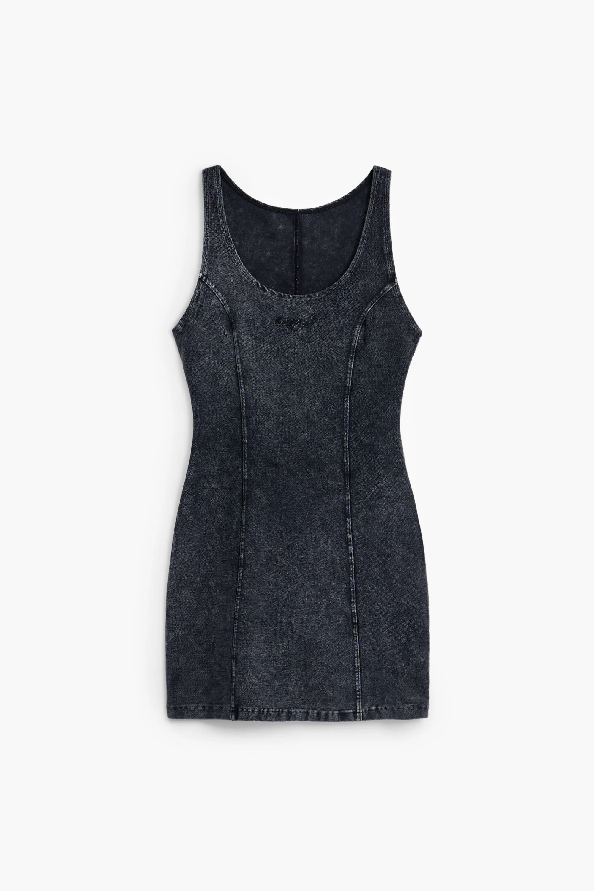 vestido jeans com efeito lavado