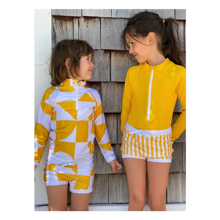 Juillet Juillet Boxer de Bain Anti-UV Gouverneur Rayé | Jaune