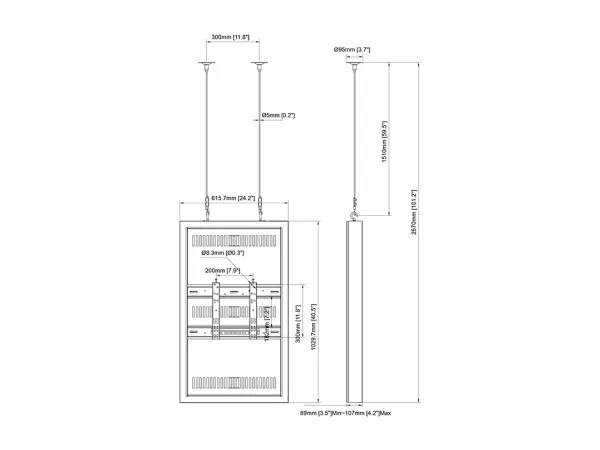Multibrackets M Pro Series - Indelukke - for digitalt skiltepanel - ledning, small - stål - hvid - skærmstørrelse: 43