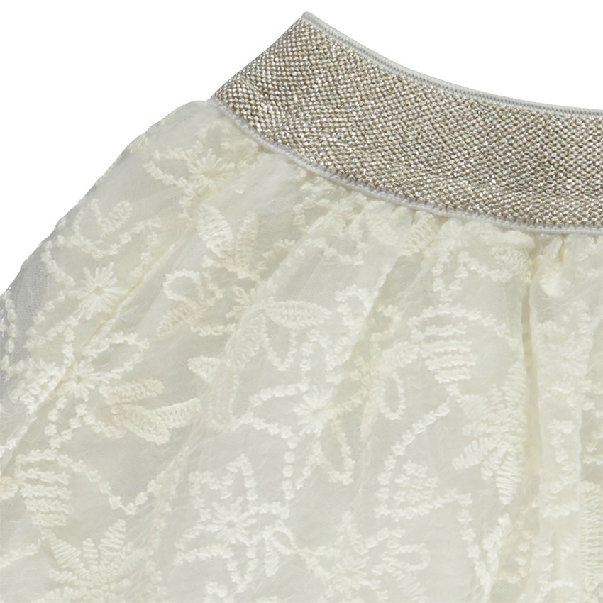 Jupe en tulle et organza brodé pour fille