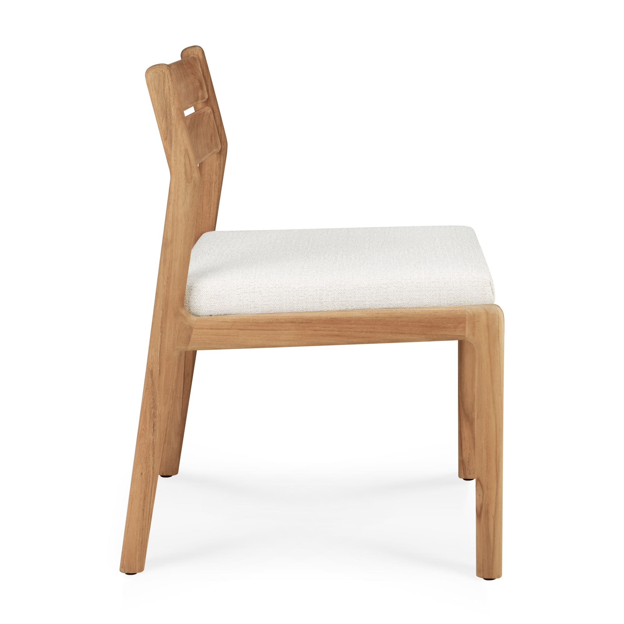 Teak Jack stoel zonder armleuning - outdoor - met off white kussen