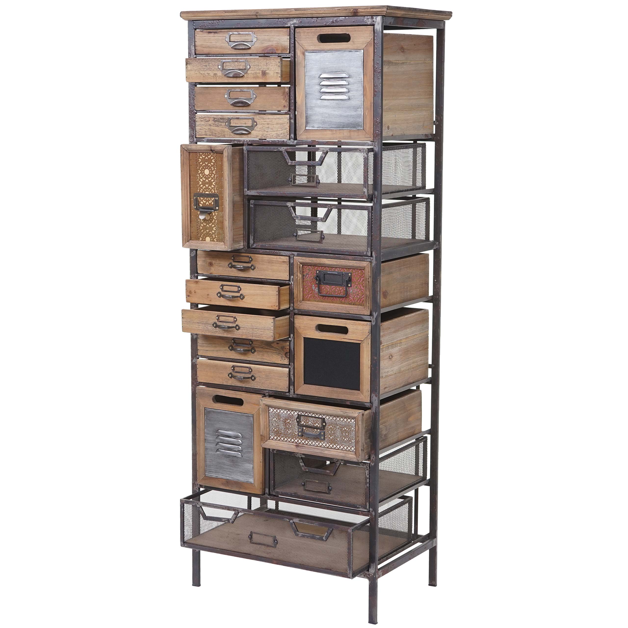 Apotheker-Schrank MCW-A43, Kommode, Tanne Holz massiv Vintage Shabby-Look 143x56x33cm