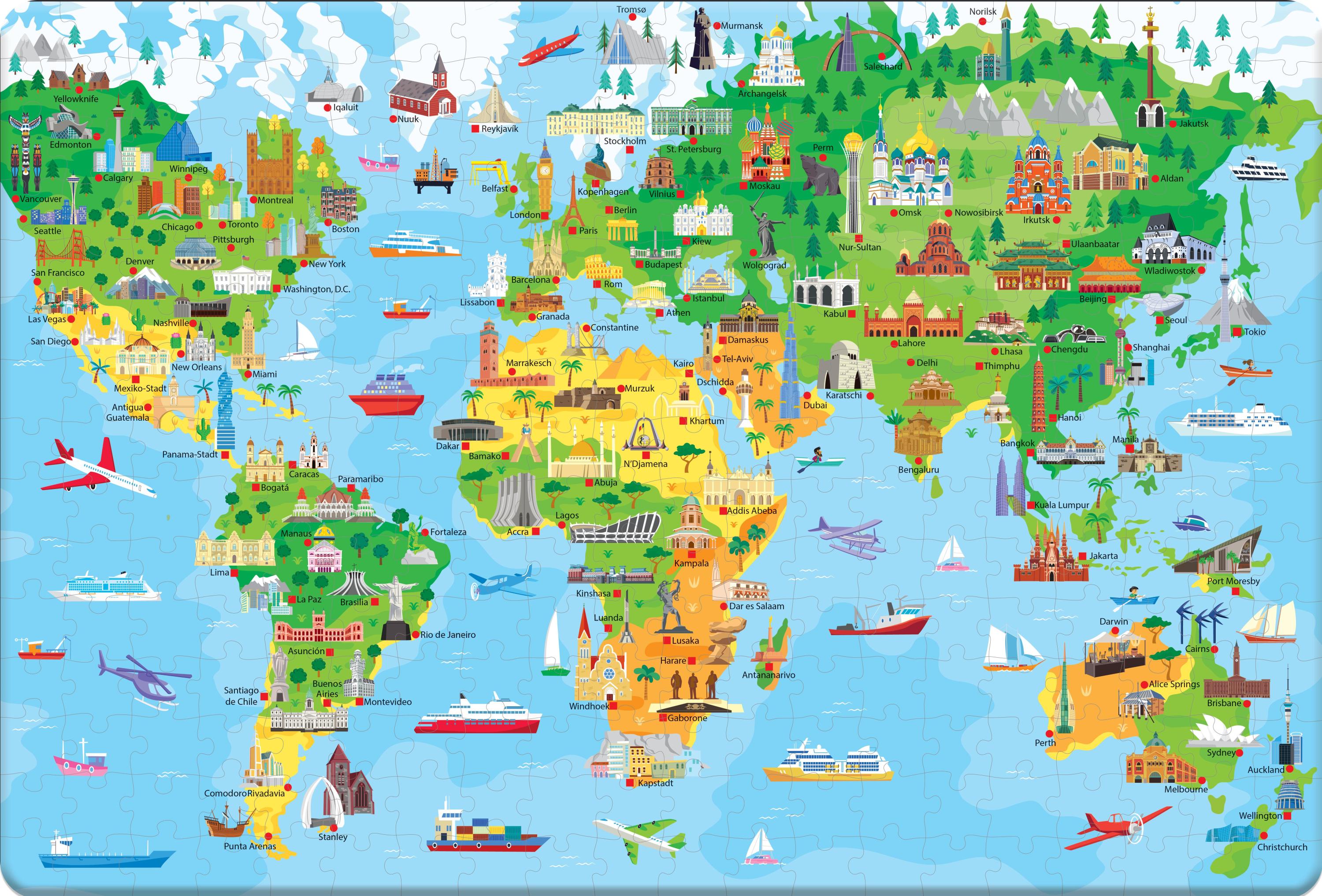 Puzzle & Buch: Städte der Welt