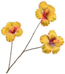 Silk-Ka kunstbloem Hibiscus geel 85 cm