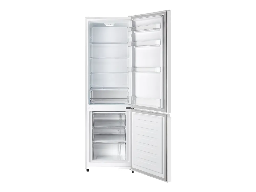 Scandomestic CBF269WE - Køleskab/fryser - bund-fryser - bredde: 55 cm - dybde: 55.8 cm - højde: 180 cm - 269 liter - Klasse E - hvid