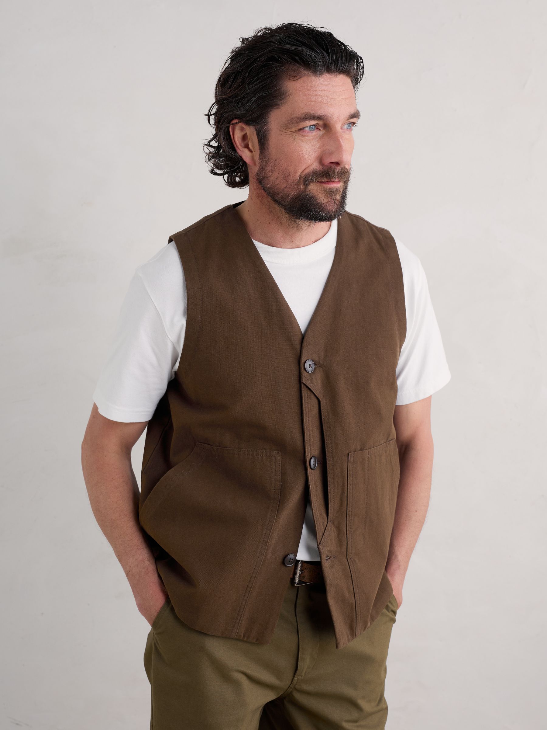Seasalt Cornwall heren gilet van katoen met meter