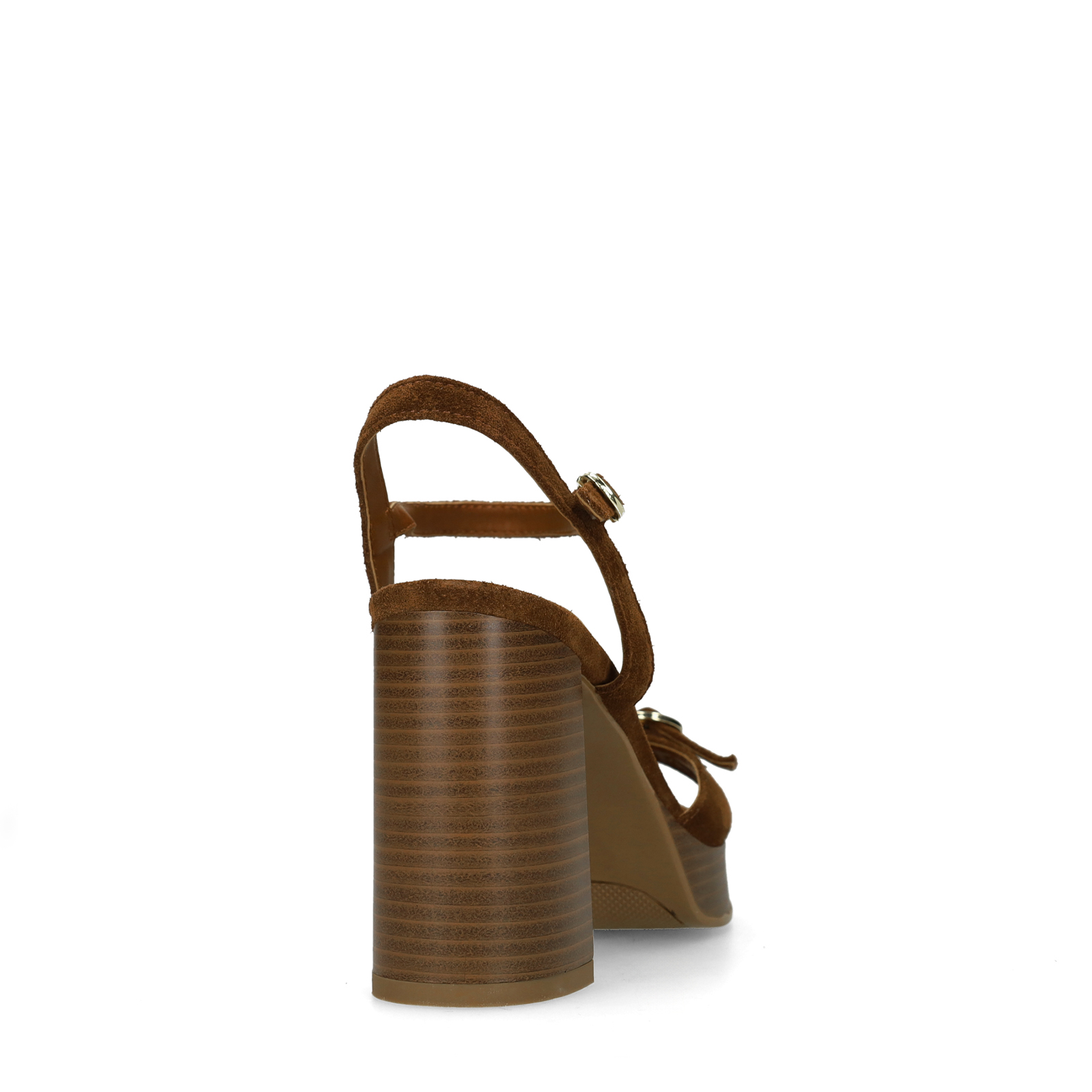 Bruine suède sandalen met hak