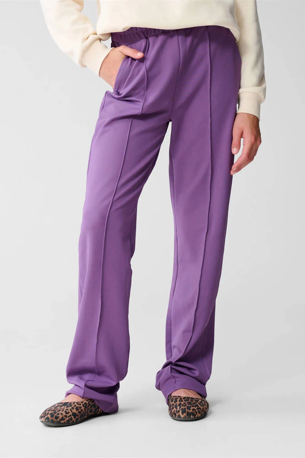 Shoeby wide leg casual broek paars