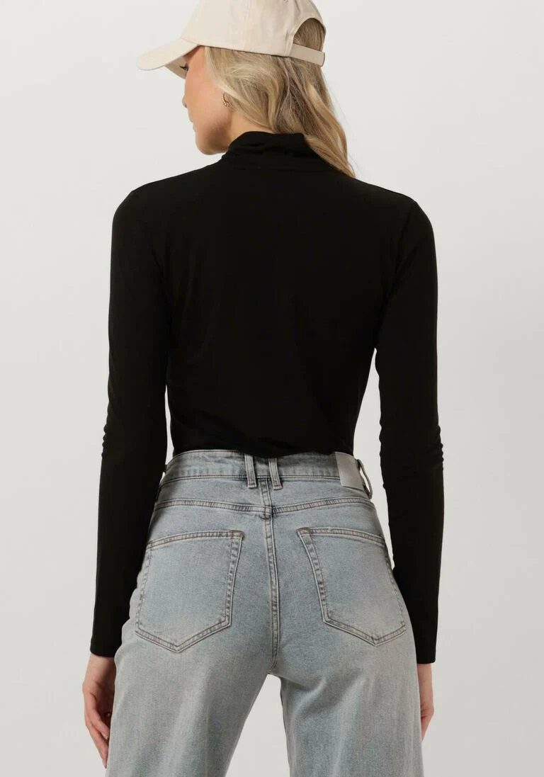 TOMMY JEANS zwarte tommy jeans coltrui tjw slim badge turtleneck