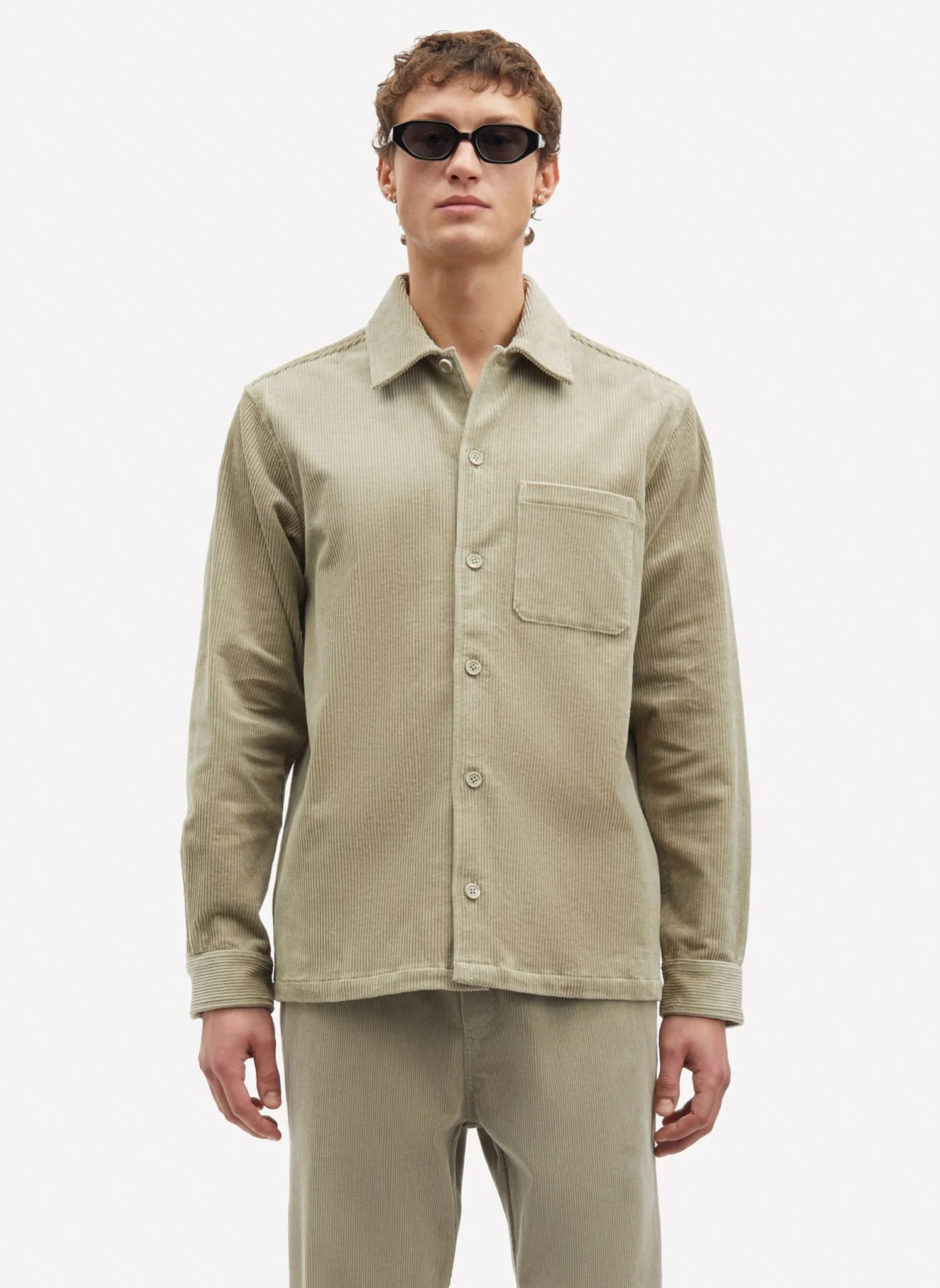 DAMON - Surchemise col classique en coton organique | Beige