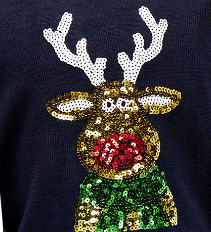 Kids Only Strick - KogXmas - Night Sky/Pailletten-Rentier