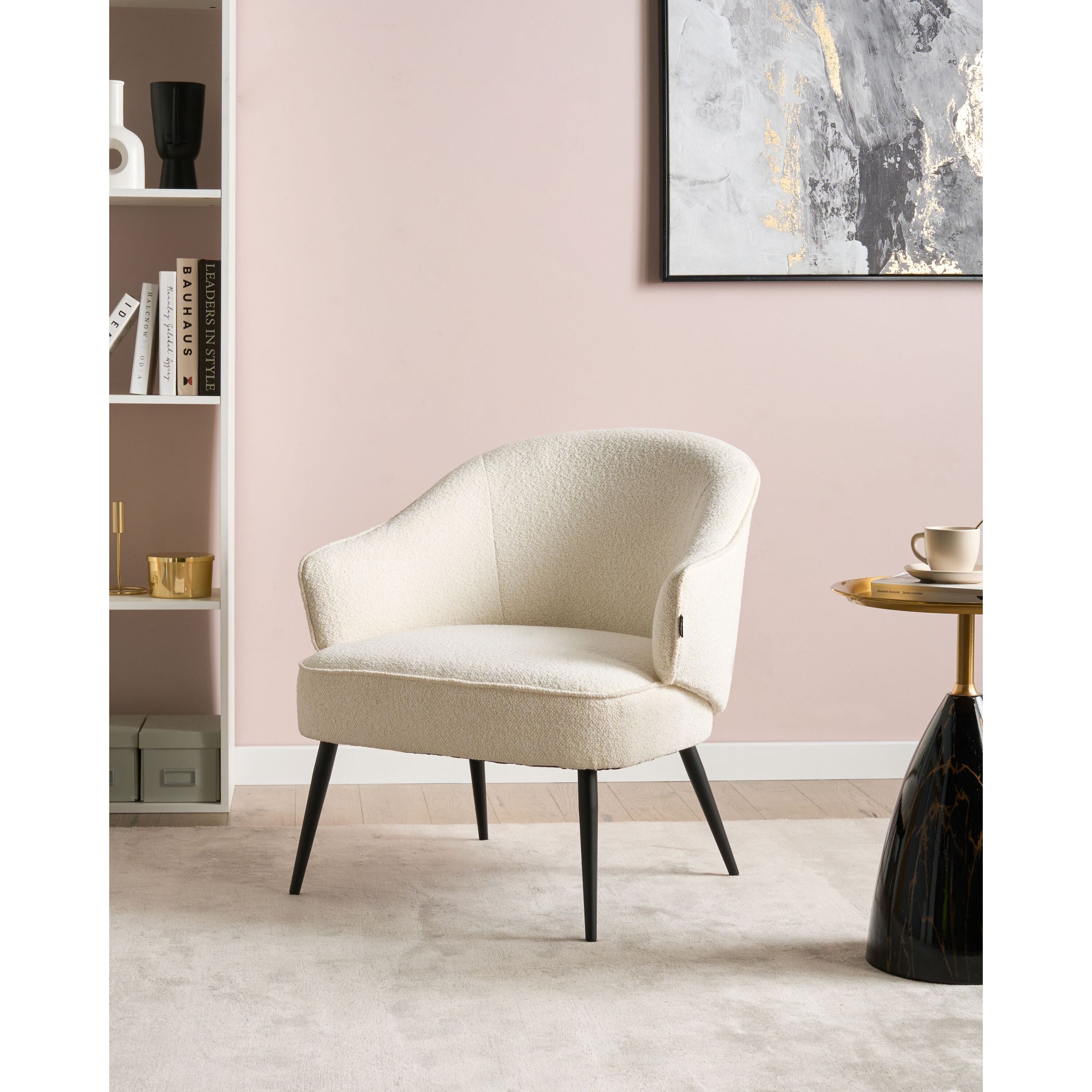 Beliani - KAYLA - Fauteuil - Off-white - Bouclé