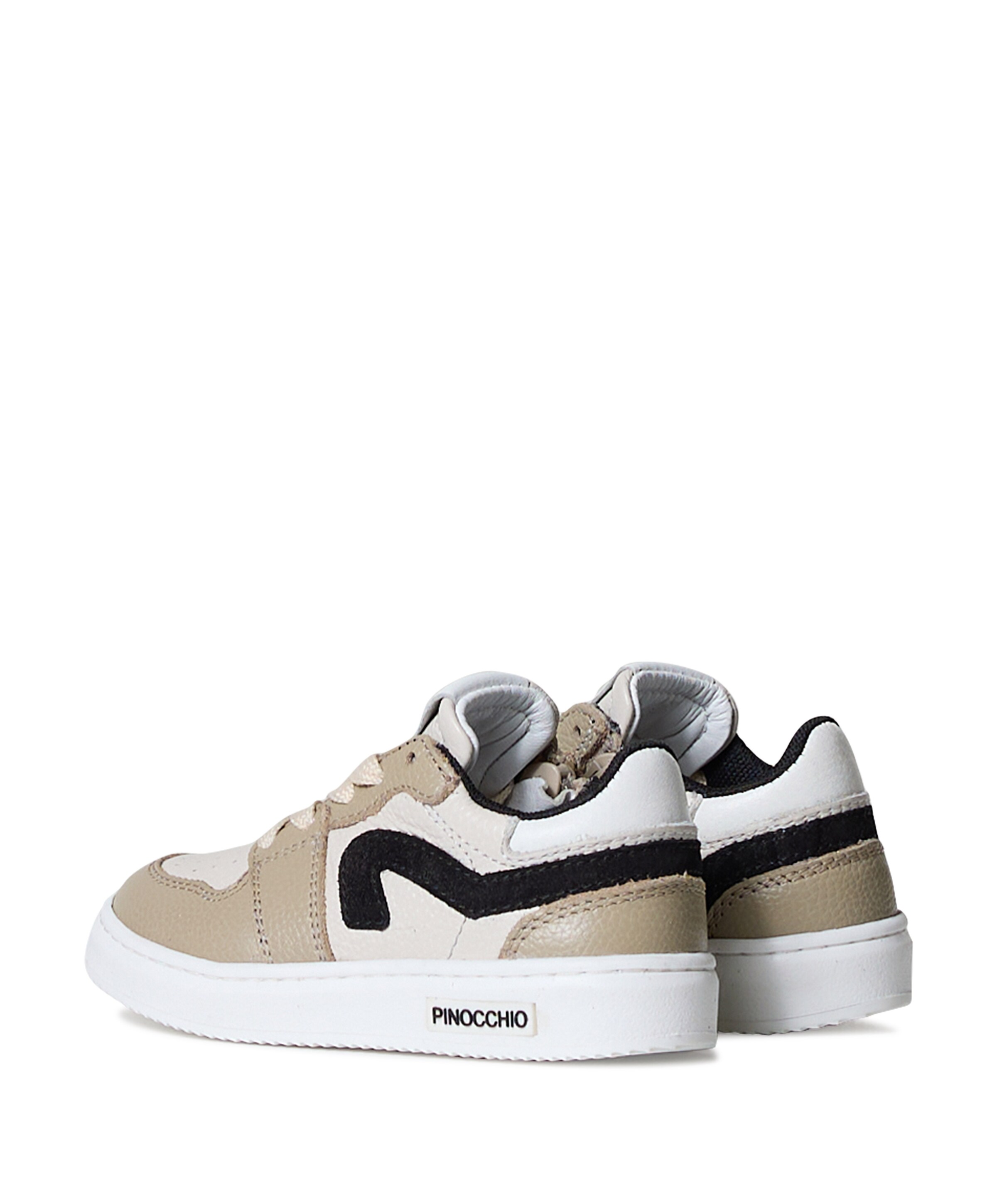 Pinocchio jongens veterschoenen beige