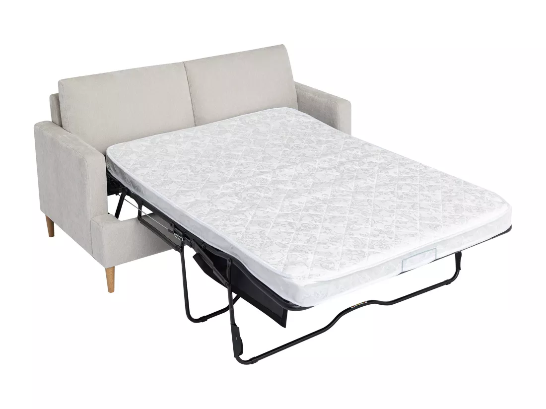 Canapé 3 places convertible en tissu beige COPONA