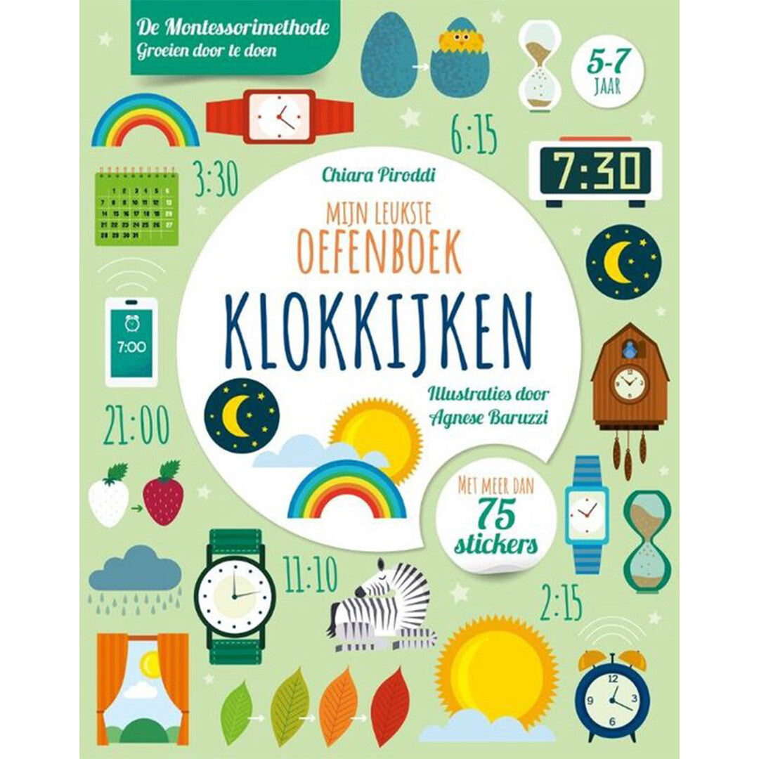 uitgeverij rebo mijn leukste oefenboek montessorimethode - klokkijken