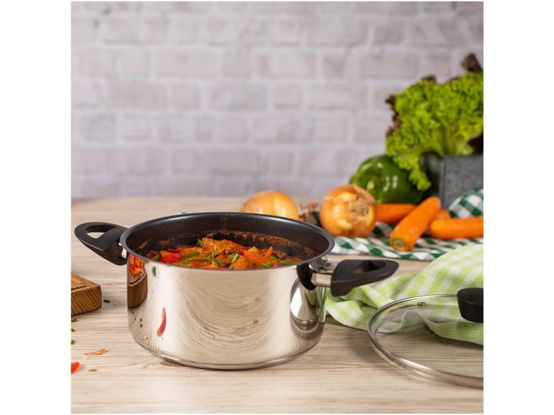 Kuhn Rikon Kochtopf Classic beschichtet 24 cm Kochtopf mit Glasdeckel