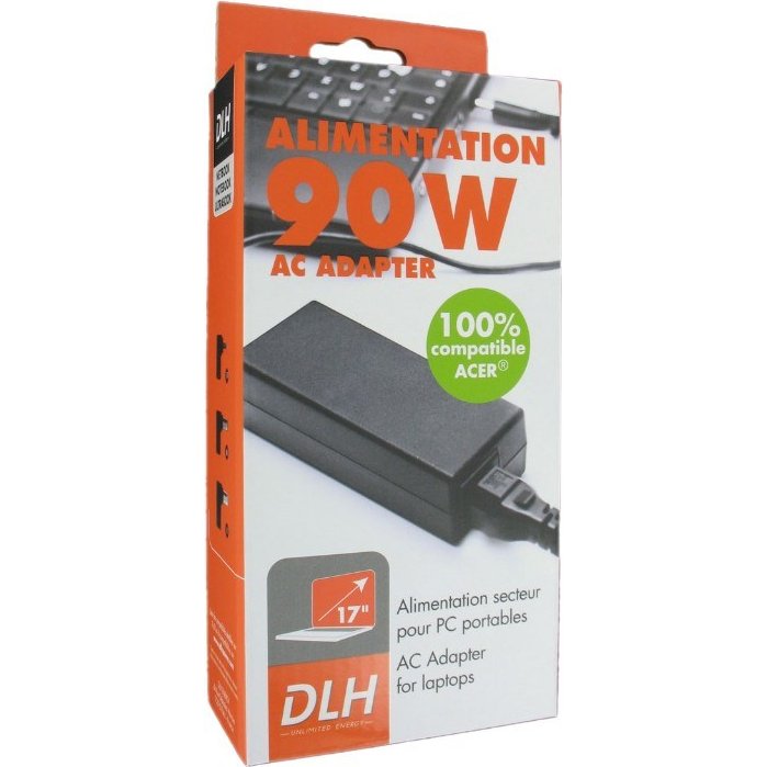 DLH Alimentation secteur 90W Acer / Packard Bell 100% compatible (sauf USB-C)
