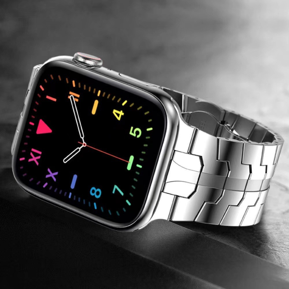 Apple Watch (42/41/40/38 mm) Edelstahl Butterfly Schmuckarmband mit Faltschliesse - Silber