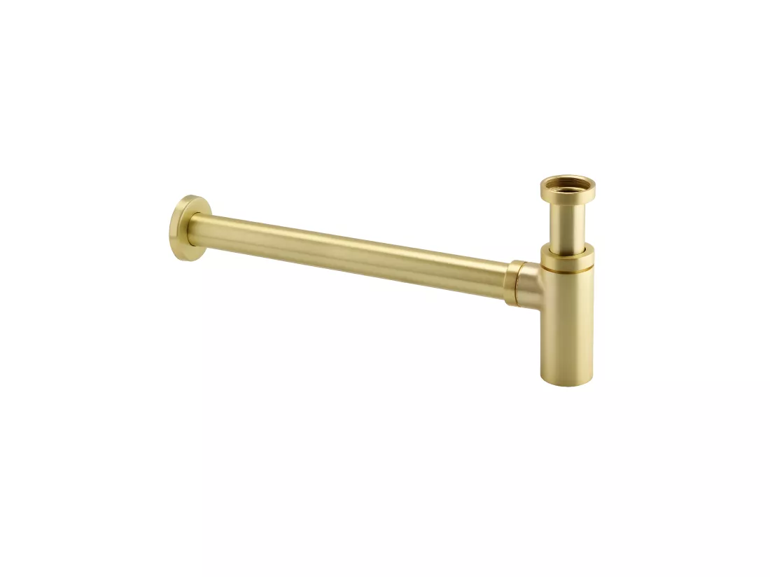 Siphon lavabo design finition or brossé
