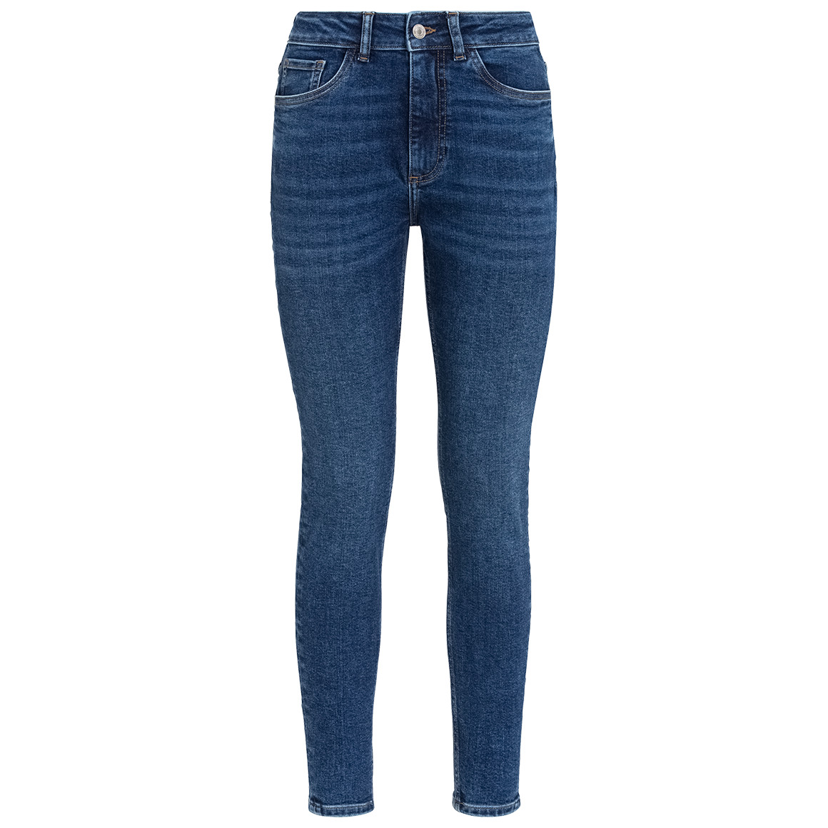 Jonas Nielsen Damen Skinny Jeans mit Used-Waschung blau