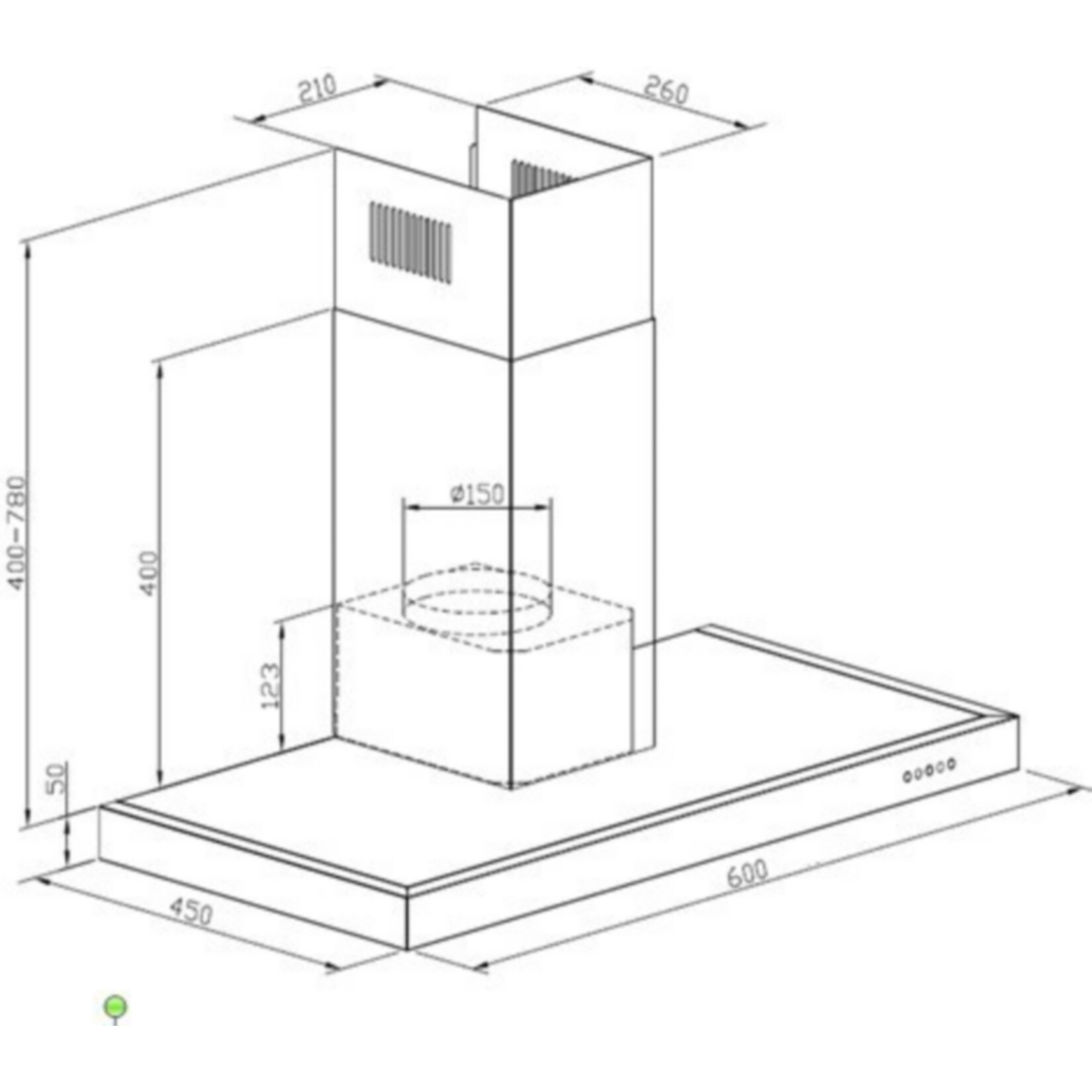 PKM Dunstabzugshaube 6004W 378m³2x40