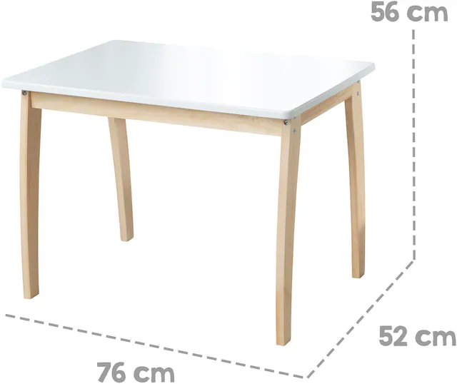 roba® Kindertisch »mit farbig lackierter Tischplatte,  weiss«