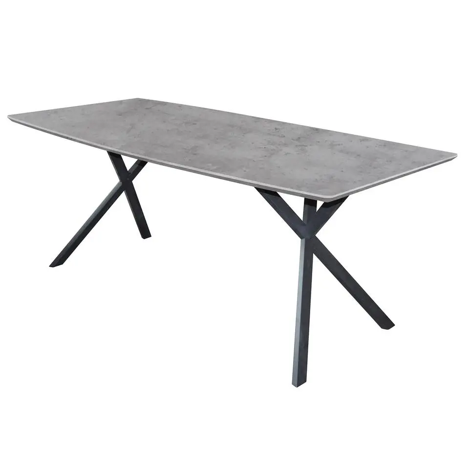 Hoyz - Industriele Eetkamertafel - Ovaal Blad - Zwart Frame