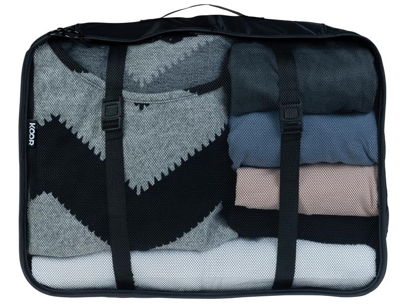 KOOR Kleiderbeutel Reesa, Grösse XL, 2er-Pack, Schwarz Packhilfe-Set für Ordnung im Koffer