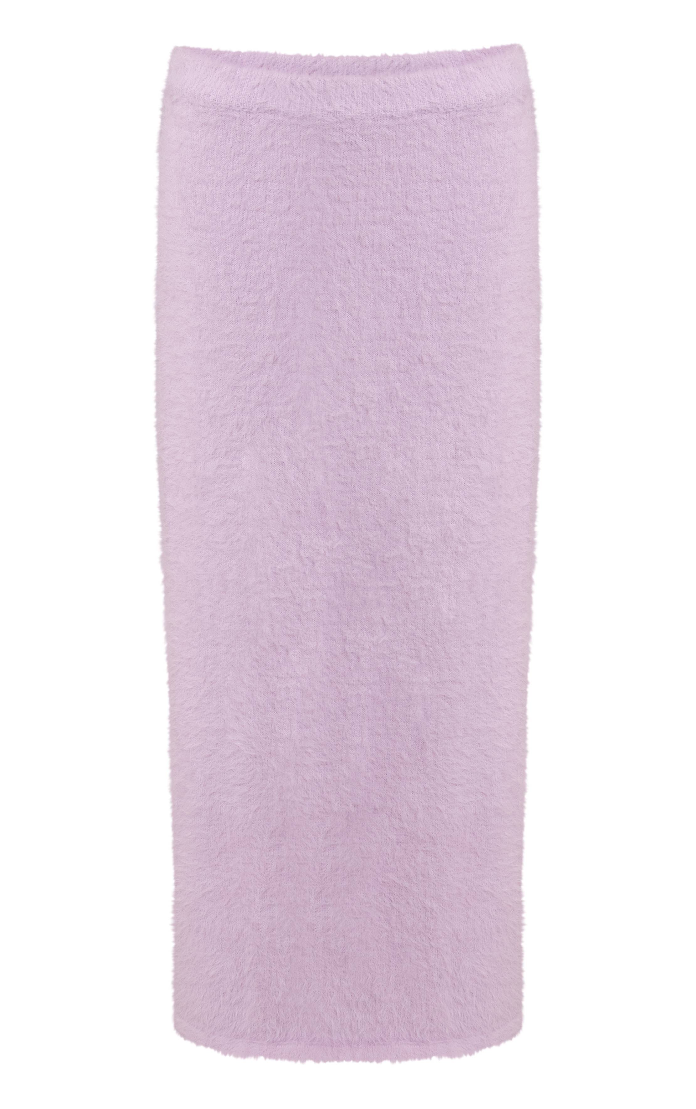 Lilas Jupe Longue En Maille Duveteuse