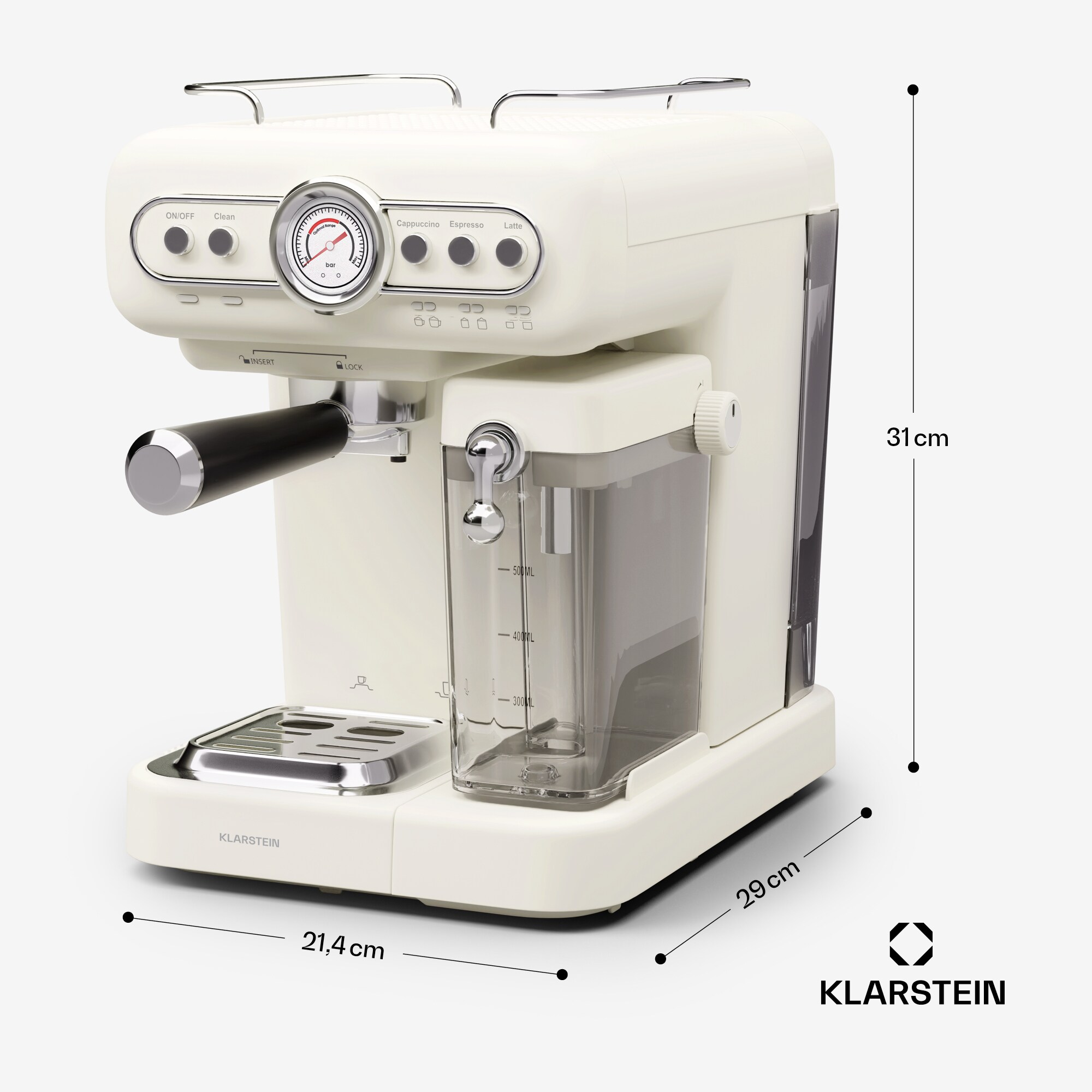 Espressionata Evo Espressomaschine 1350W 19 Bar 1,2L 2 Tassen Creme