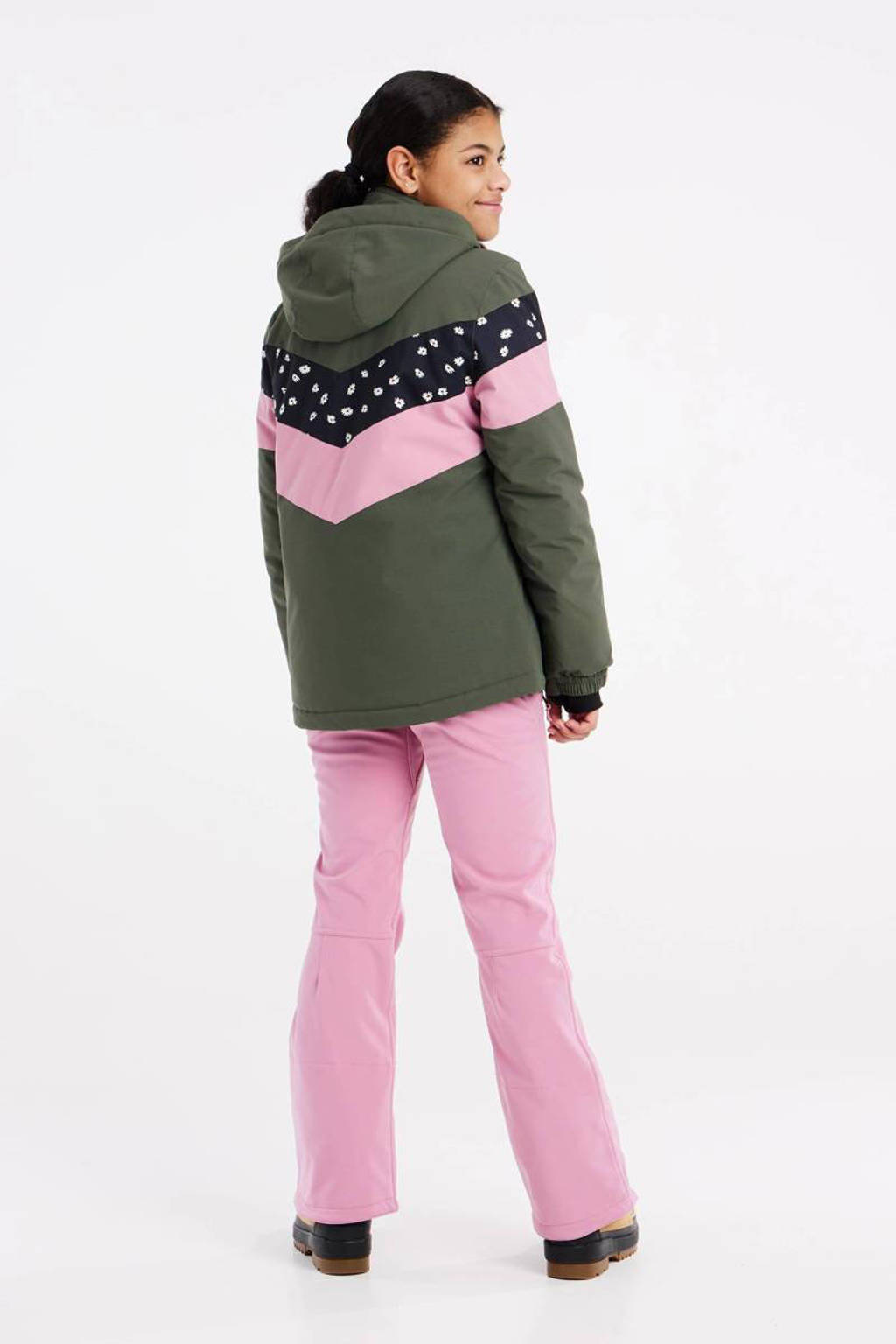 Protest ski-jack PRTFUGY JR groen/zwart/roze