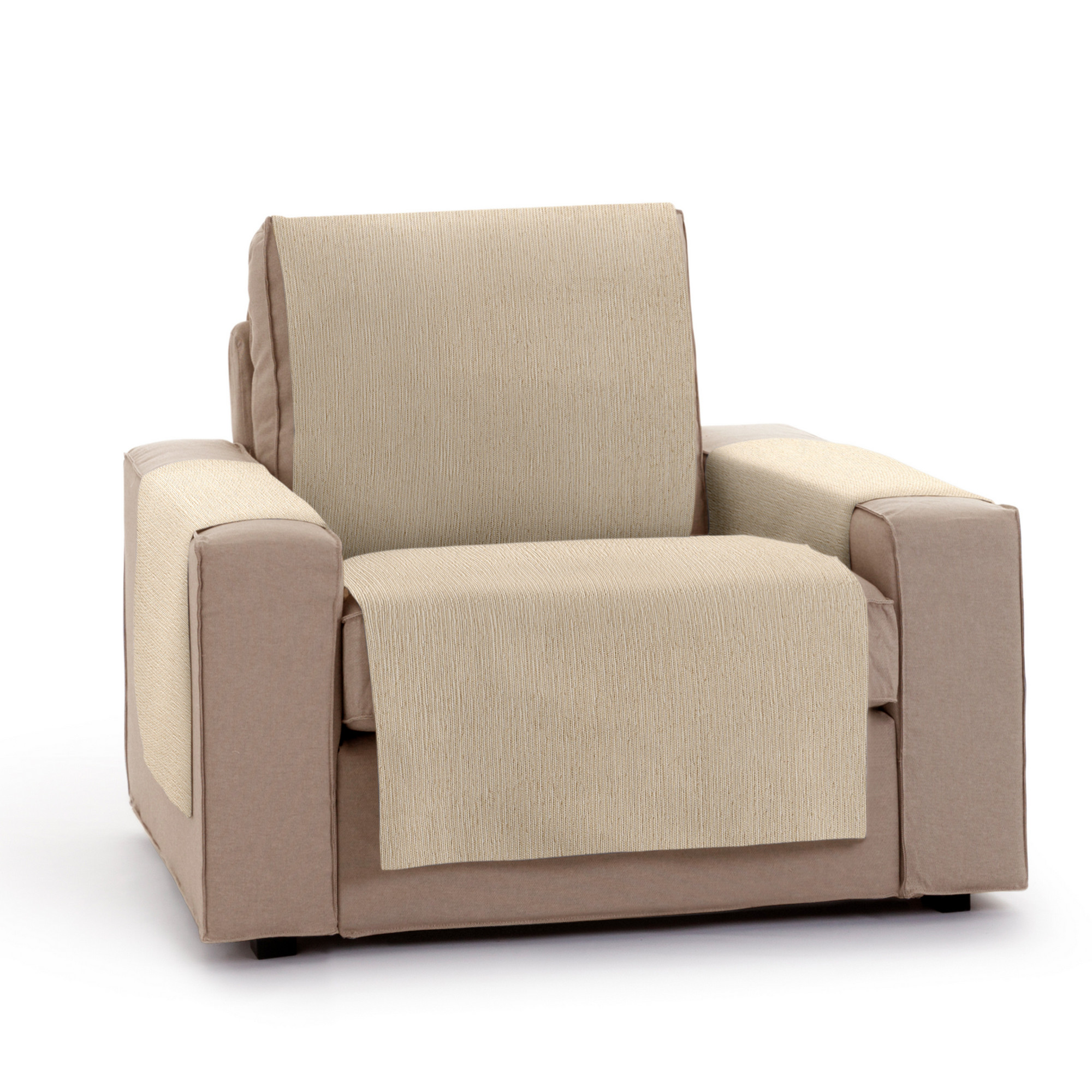 Capa protetora Vipalia para poltrona de 1 lugar ou reclinável. Chenille liso. Design Elite. Bege. 1 lugar